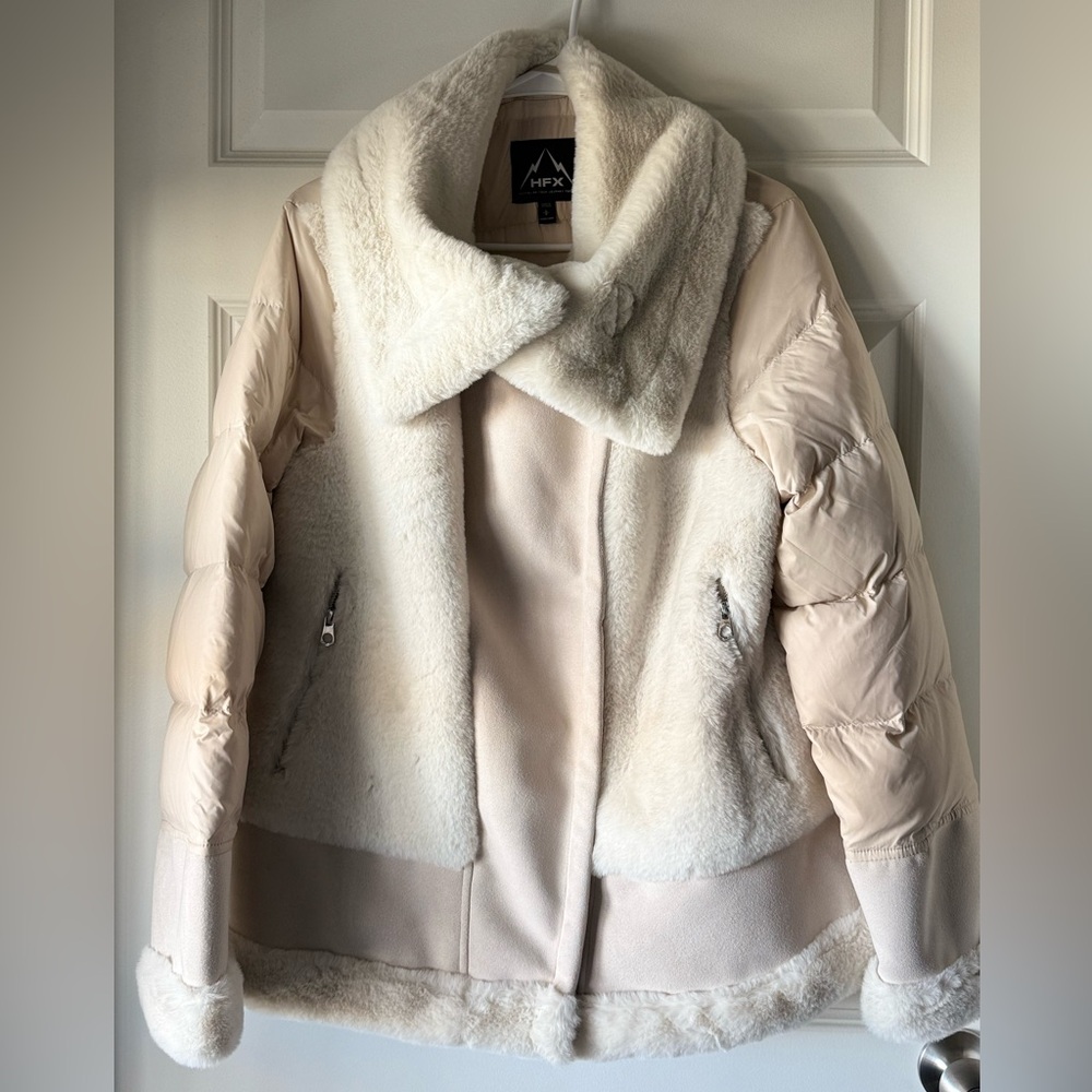 Elegant Women's Cream Teddy Jacket